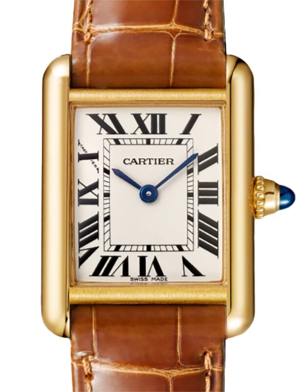 Tank Louis Cartier Small Quartz Yellow Gold Silver Dial WGTA0342