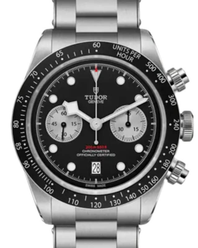 Tudor Black Bay Chrono Steel Black Dial 41mm Bracelet  M79360N-0001