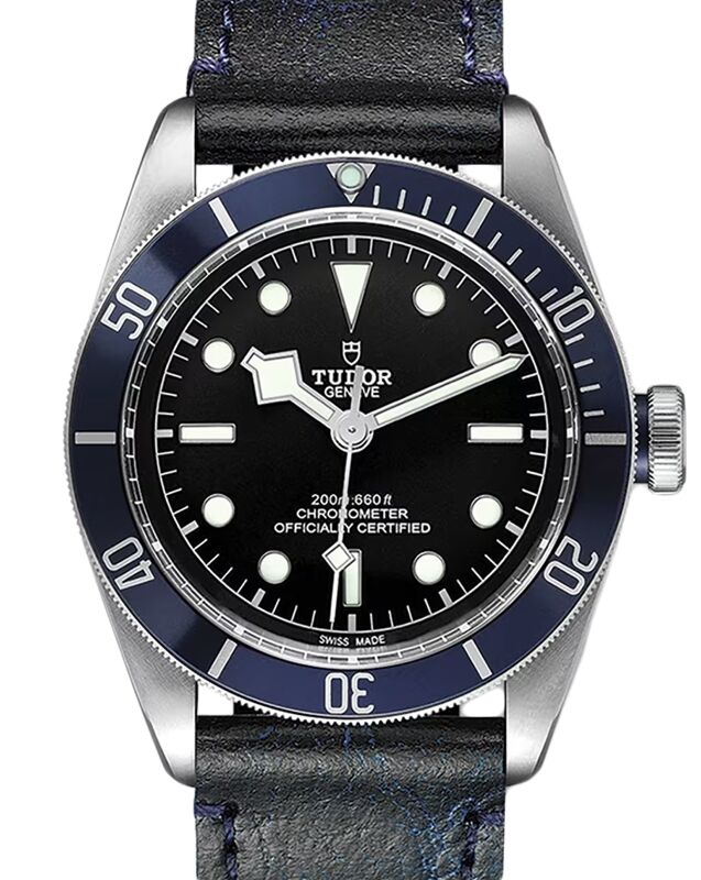 Tudor Black Bay Steel 41mm Black Dial Aged Leather Strap M79230B-0007