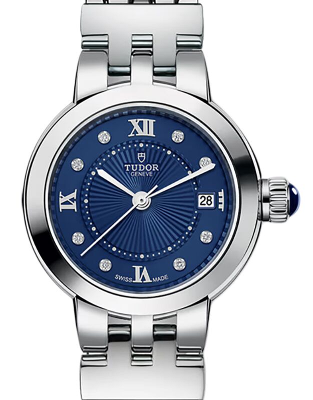 Tudor Clair De Rose Steel 26mm Blue Diamond Dial M35200-0010