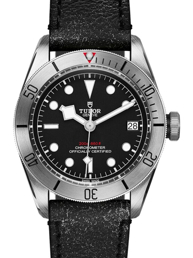 Tudor Heritage Black Bay Black Dial & Stainless Steel Bezel Leather Bracelet 41mm 79730 