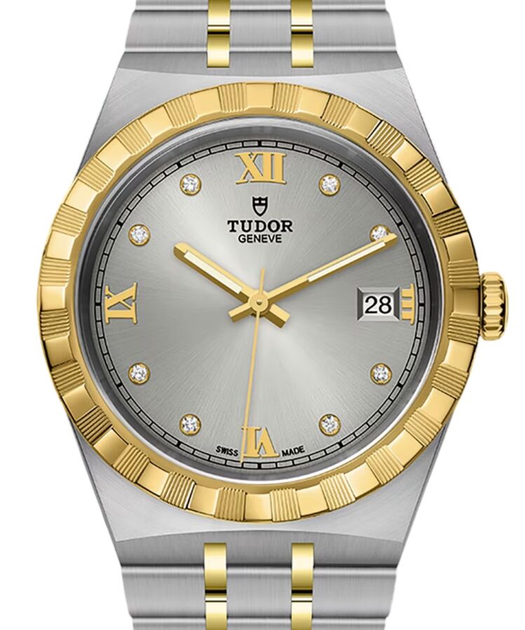Tudor Royal Steel Yellow Gold 38mm Silver Diamond Dial M28503-0002 - BRAND NEW
