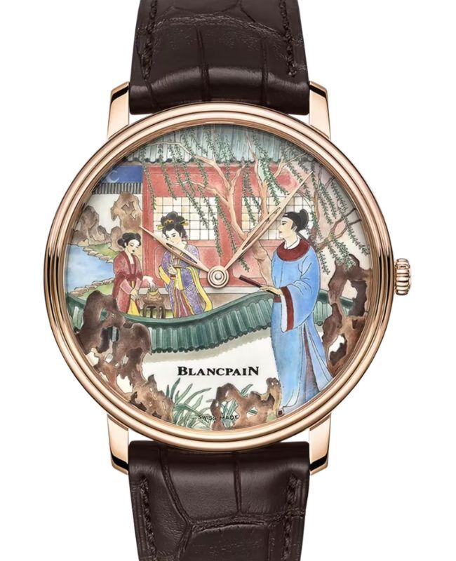 Blancpain Métiers D'Art Porcelaine Red Gold 45mm White Dial Leather Strap 6615 3619 55B - BRAND NEW