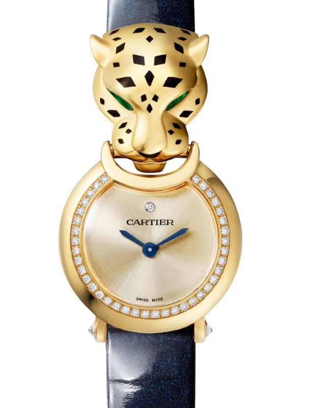 Cartier La Panthère De Cartier Quartz Yellow Gold 23.6mm Golden Dial Alligator Strap HPI01723 - BRAND NEW