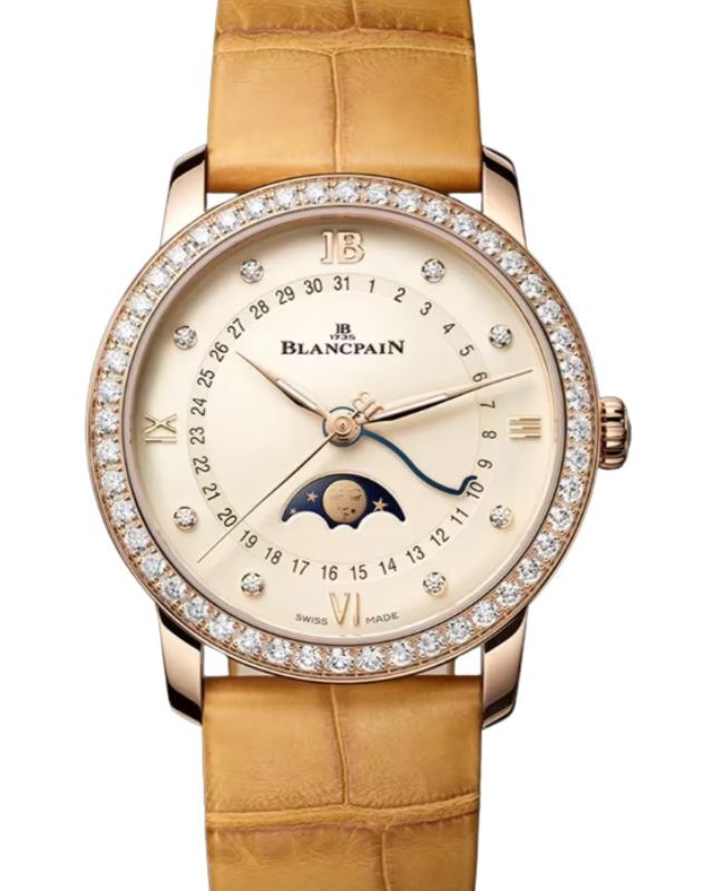 Blancpain Villeret Quantième Phases de Lune Red Gold 33.2mm Opaline Diamonds Dial 6126N 2987 55B - BRAND NEW