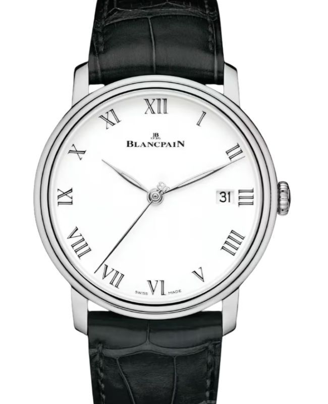 Blancpain Villeret 8 Jours White Gold 42mm Cambered Grand Feu White Dial Alligator Leather Strap 6630 1531 55B - BRAND NEW