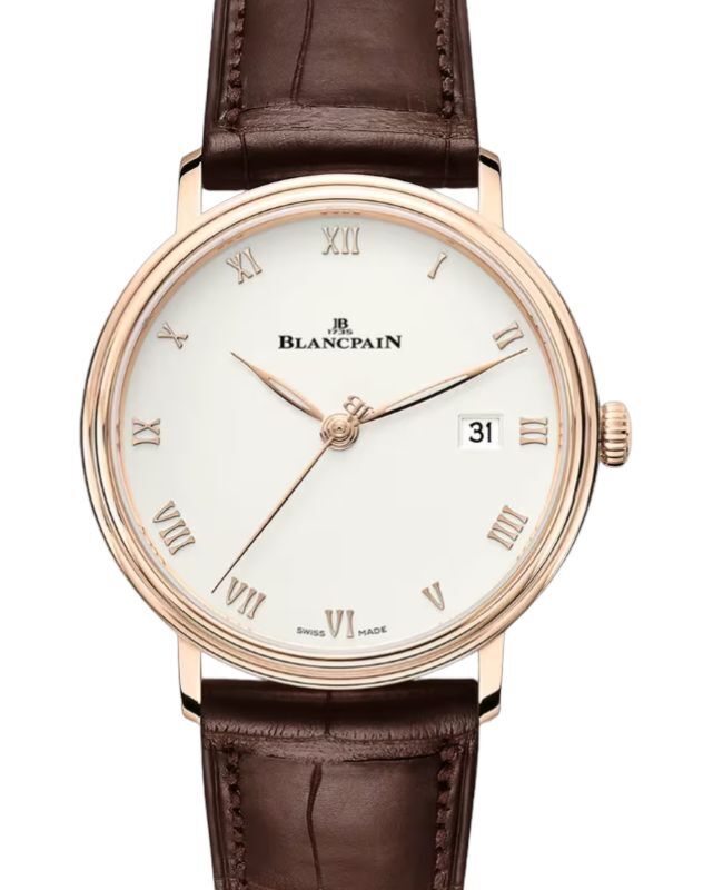 Blancpain Villeret Ultraplate Red Gold 38mm Opaline Dial Leather Strap 6224 3642 55B - BRAND NEW