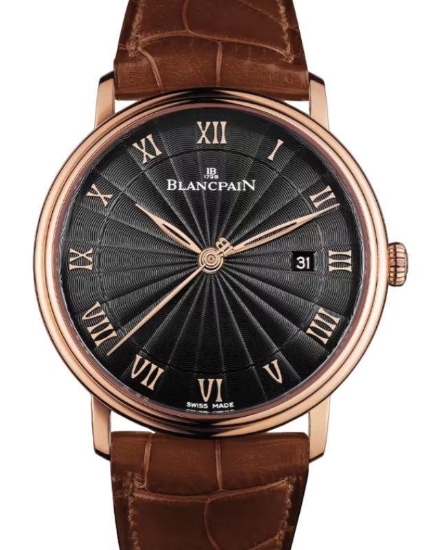 Blancpain Villeret Ultraplate Red Gold 40mm Black Dial Leather Strap 6651 3630 55B - BRAND NEW