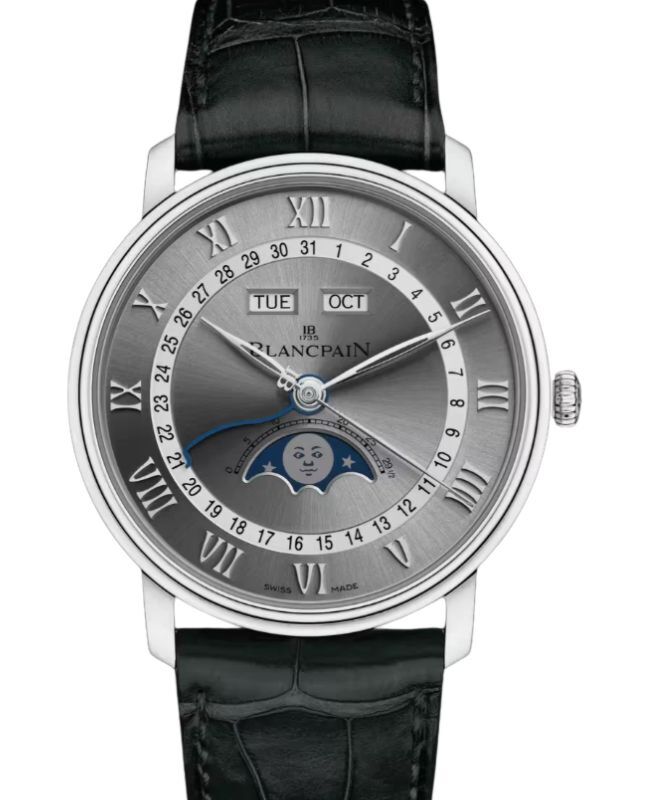 Blancpain Villeret Quantième Complet Steel 40mm Sunburst Grey Dial 6654 1113 55B - BRAND NEW