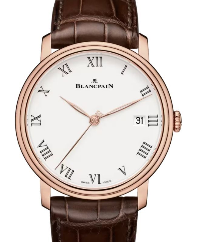 Blancpain Villeret 8 Jours Red Gold White Dial 42mm Alligator Leather Strap 6630 3631 55B - BRAND NEW