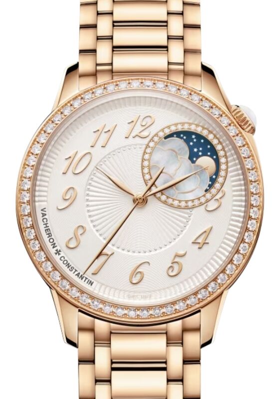 Vacheron Constantin Egerie Moon Phase 37mm Pink Rose Gold/Diamonds 8005F/120R-H002 - BRAND NEW