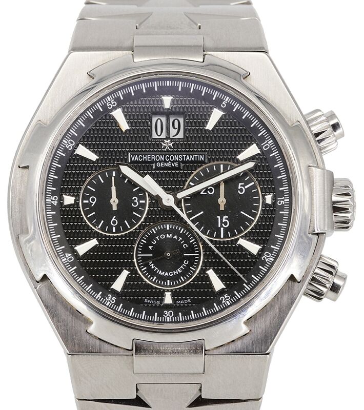 Vacheron Constantin Overseas Chronograph Stainless Steel Black Index Dial Steel Bracelet 49150/B01A - PRE-OWNED