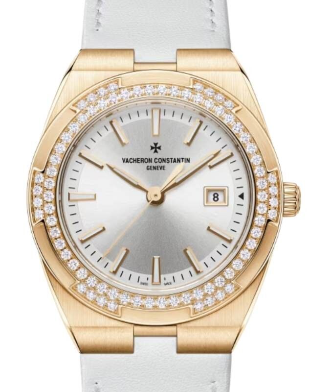 Vacheron Constantin Overseas Quartz Pink Rose Gold 33mm Diamond Bezel 1225V/000R-B592