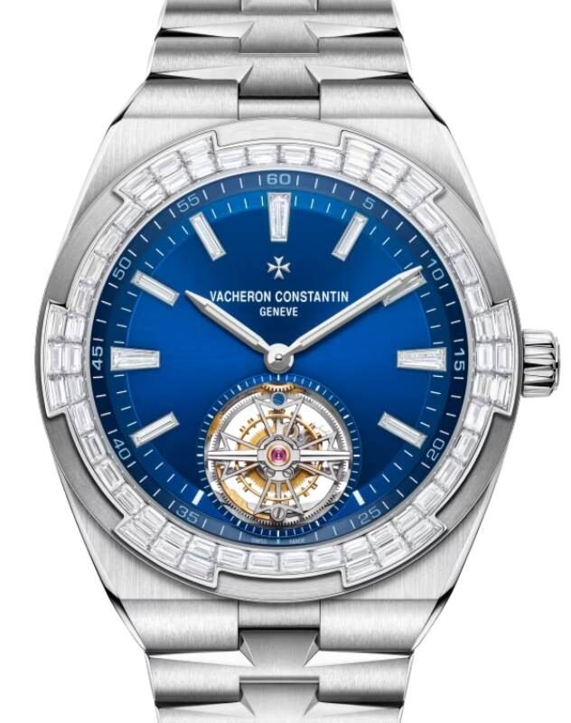 Vacheron Constantin Overseas Tourbillon High Jewellery White Gold/Diamond 42.5mm Blue Dial 6007V/210G-B955