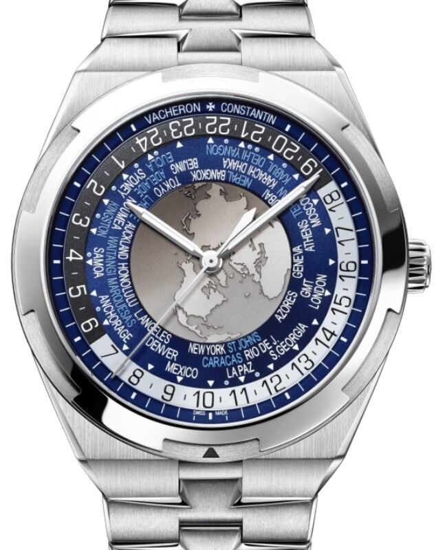 Vacheron Constantin Overseas World Time Stainless Steel 43.5mm Blue Dial Stainless Steel Bracelet 7700V/110A-B172