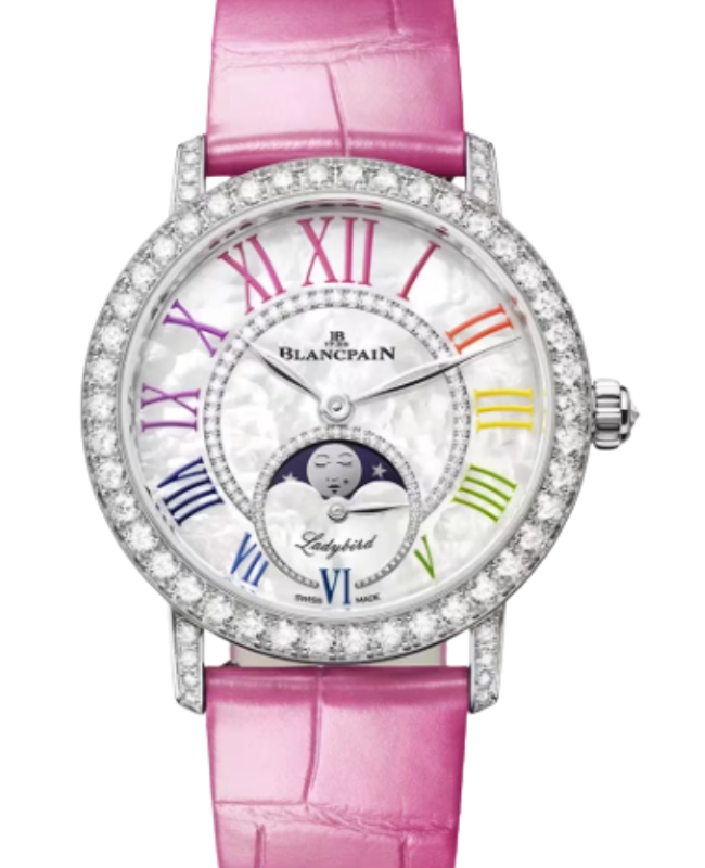 Blancpain Ladybird Colors Phases de Lune White Gold 34.9mm Mother of Pearl Dial 3662B 1954 95B - BRAND NEW