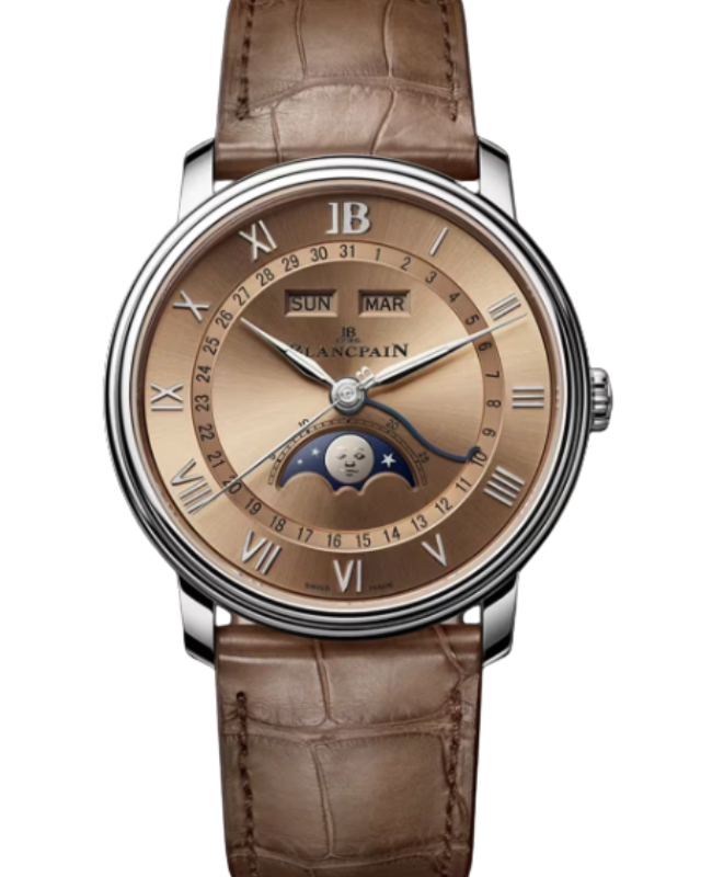 Blancpain Villeret Quantième Complet Steel 40.2mm Brown Gold Dial  6654N 1146 55B - BRAND NEW