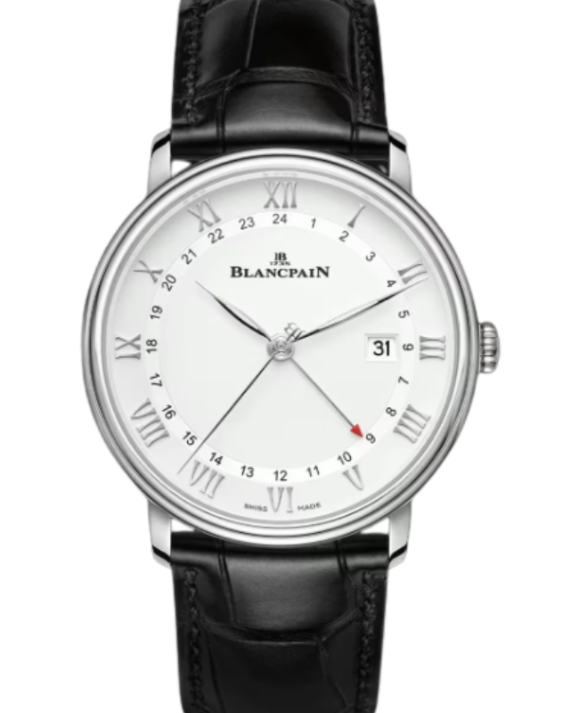 Blancpain Villeret GMT Date Steel 40.5mm White Dial 6662 1127 55B - BRAND NEW