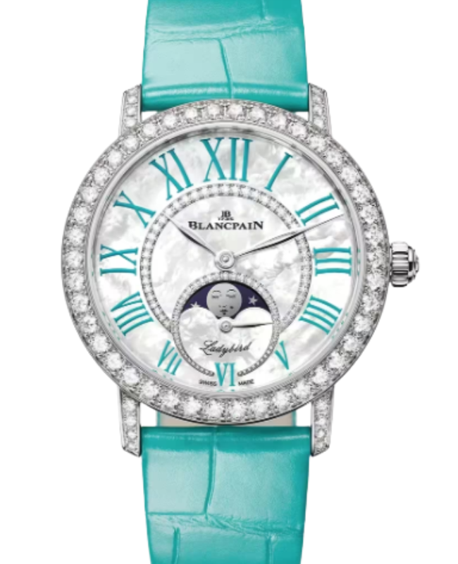 Blancpain Ladybird Colors Phases de Lune White Gold 34.9mm Mother of Pearl Dial 3662A 1954 55B - BRAND NEW