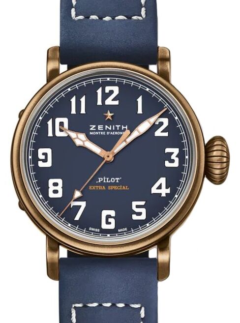 Zenith Pilot Type 20 Extra Special Bronze Blue Arabic Dial & Leather Strap 29.1940.679/57.C808 - BRAND NEW