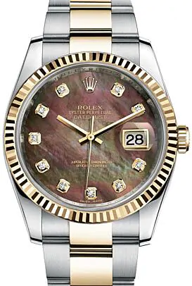 Rolex純正　116233 Rolex Datejust 36 116233-DMOPDFO Dark Mother of Pearl Diamond