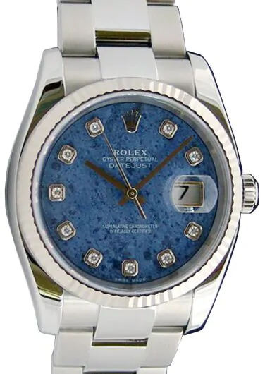a/d/s Made in ＵＳＡ Rolex Datejust 36 116234-SDLDFO Sodalite Diamond Fluted White Gold