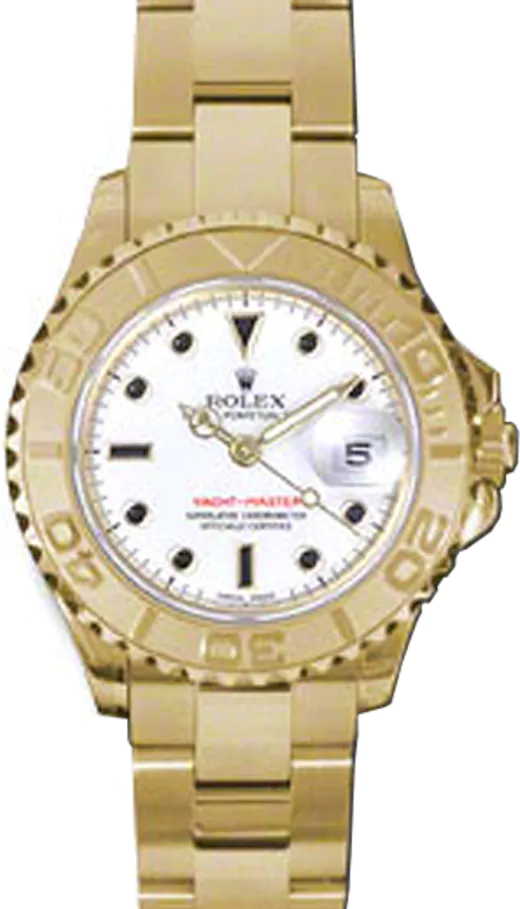 Rolex Yacht-Master 29 169628-WHT White Black Dial Yellow Gold