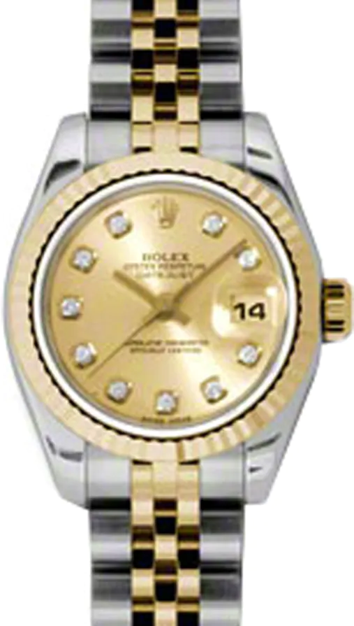 Rolex Datejust 179173 Diamond Champagne Dial Ladies Watch Box Papers
