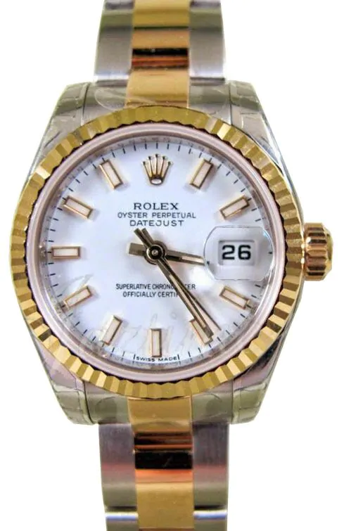 Rolex Datejust 179173 26mm White Index 18k Yellow Gold Oyster
