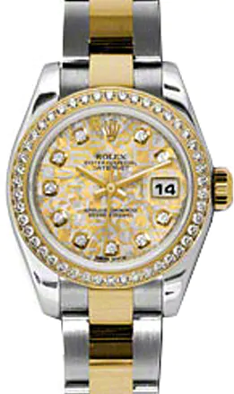 Rolex Lady-Datejust 26 179383-YGGJDO Yellow Gold & Grey Jubilee
