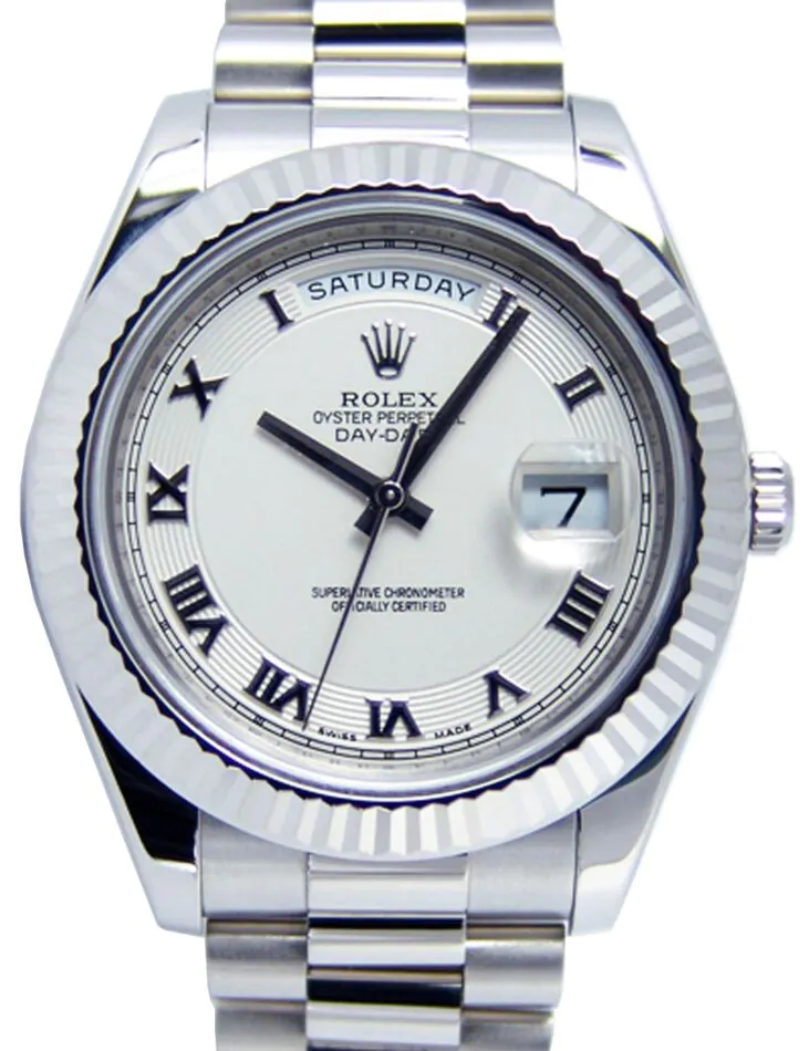 Rolex Day-Date II 218239-IVRRFP 41mm Ivory Roman Concentric Circle