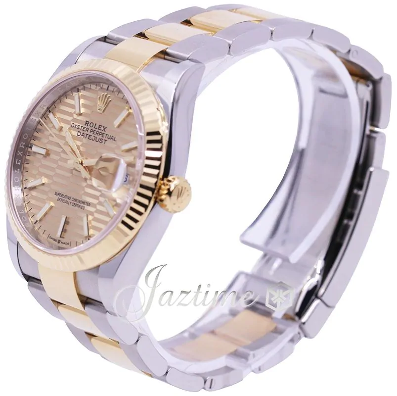 Rolex Datejust 36 Yellow Gold/Steel Golden Fluted Motif Index Dial