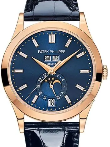 Patek Philippe Complications Rose Gold Blue Baguette Diamond Dial