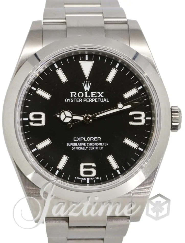 Rolex Explorer I 214270 Men's 39mm Black Stainless Steel Domed Oyster