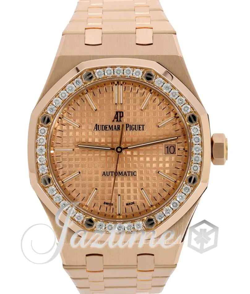 Audemars Piguet Royal Oak Rose Gold Diamond 37mm Pink Dial 15451OR
