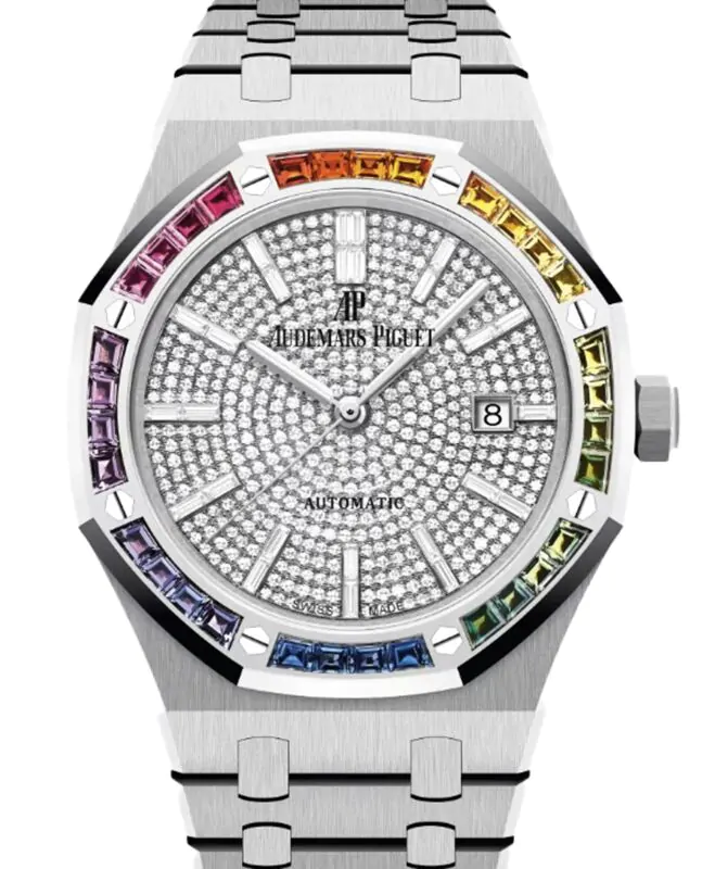 Audemars Piguet Royal Oak White Gold/Diamonds Baguette Rainbow