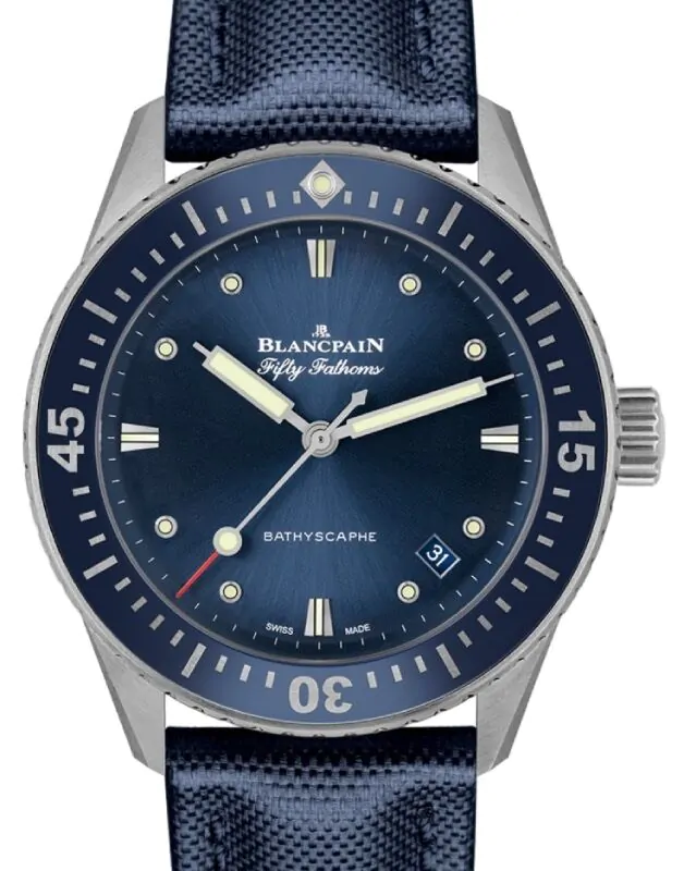 時計 BLANCPAIN FIFTY FATHOMS Bathyscaphe 38mm Blancpain Fifty Fathoms Bathyscaphe Stainless Steel 38mm Blue Dial