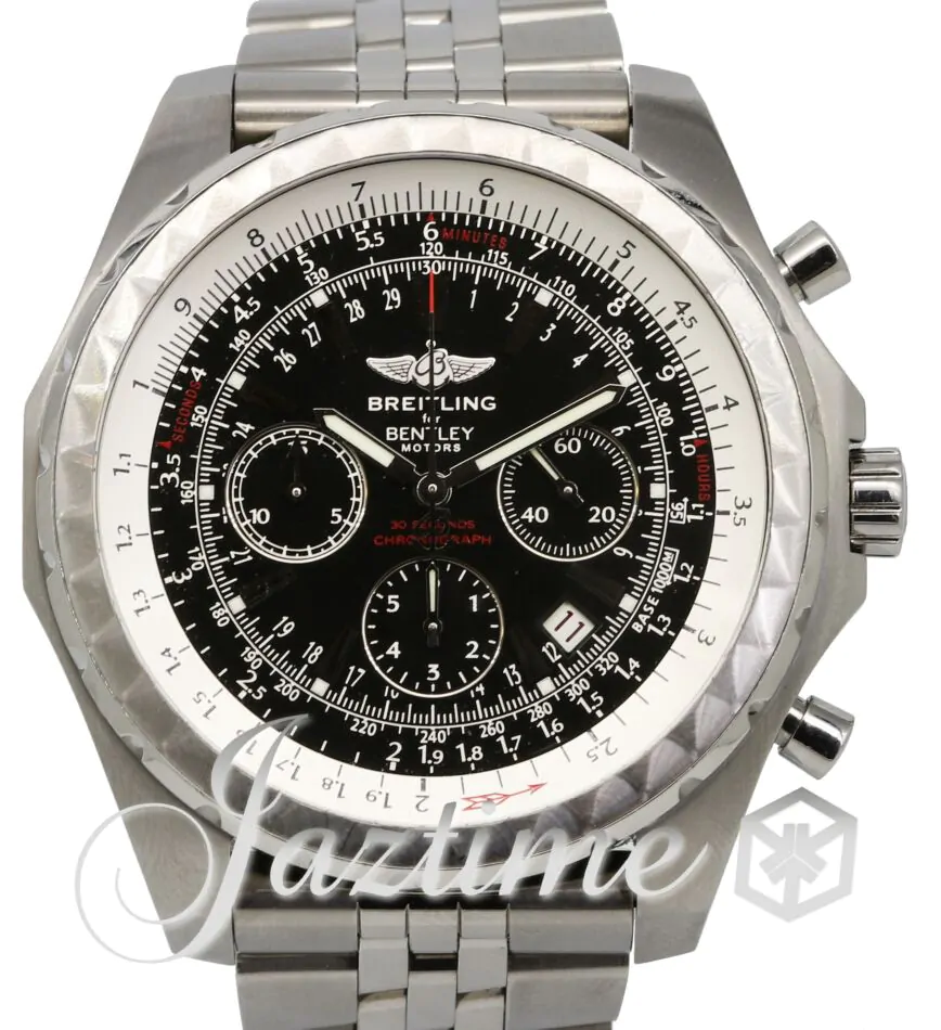 BREITLING ブライトリング ベントレー モーターズ Tスピード A25363 クロノグラフ デイト 100m防水 グレー SS ステンレス メンズ 自動巻き【自社保証6ヶ月】【腕時計】【中古】 Breitling Bentley Motors T A25363 Black Stainless Steel 48mm