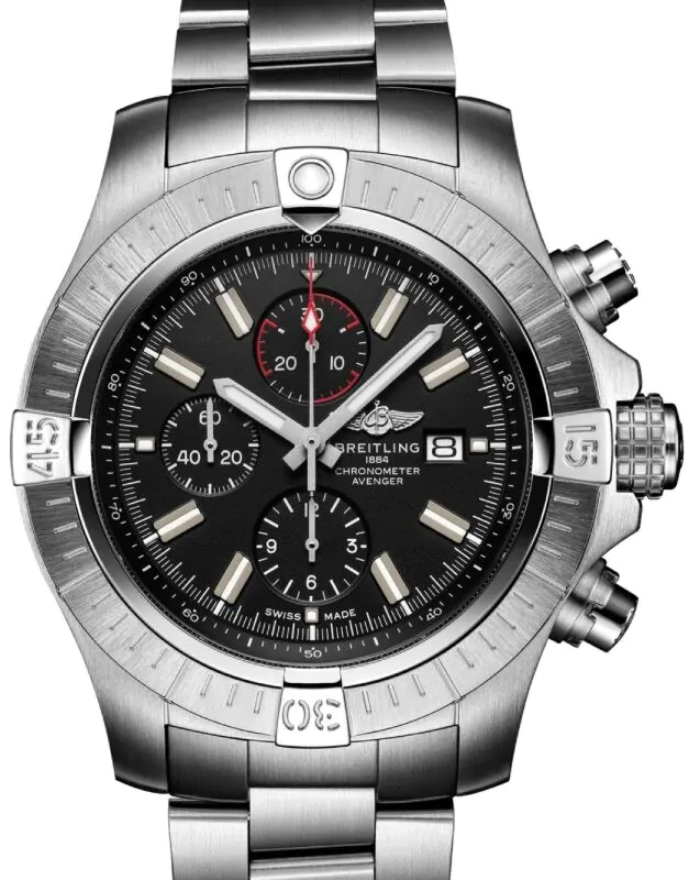 Breitling Super Avenger Chronograph 48 Stainless Steel 48mm Black