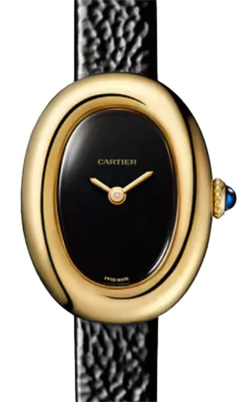 Baignoire Gold Oval Watch with Black Dial Cartier Baignoire Mini Model main image 2