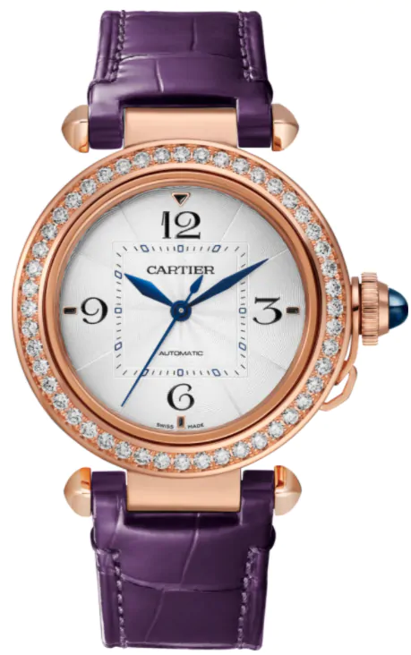 Cartier Pasha De Cartier Rose Gold/Diamonds 35mm Silver Dial