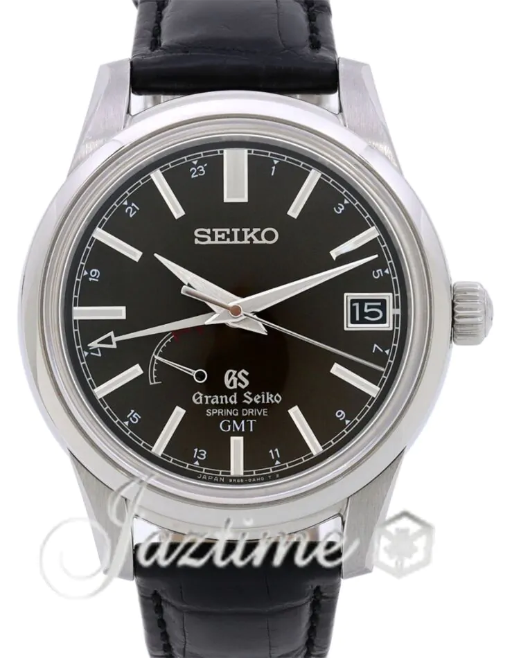 Grand Seiko 9R Spring Drive GMT Steel Black Dial SBGE027 - PRE OWNED
