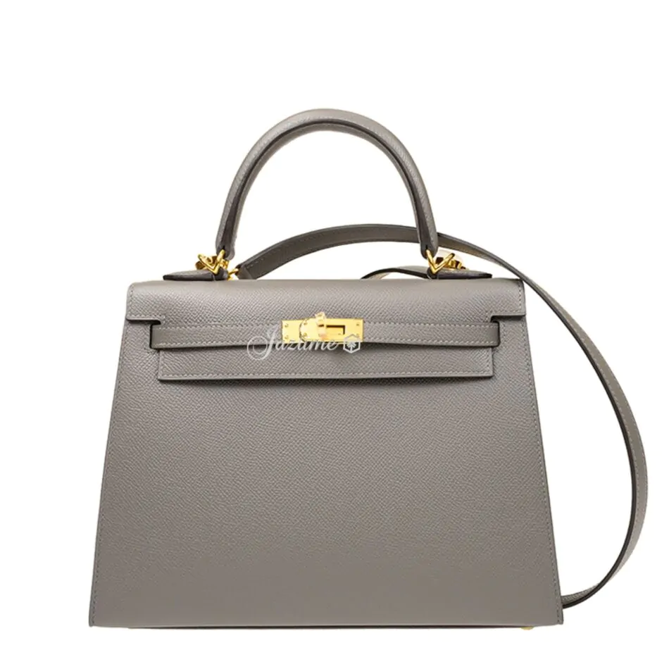 Hermes Kelly 25 Epsom Gris Meyer Gold Hardware - BRAND NEW