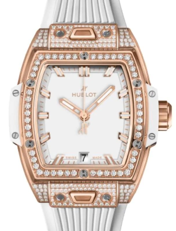 Hublot Shaped Spirit of Big Bang 3-Hands King Gold White Pave 39mm