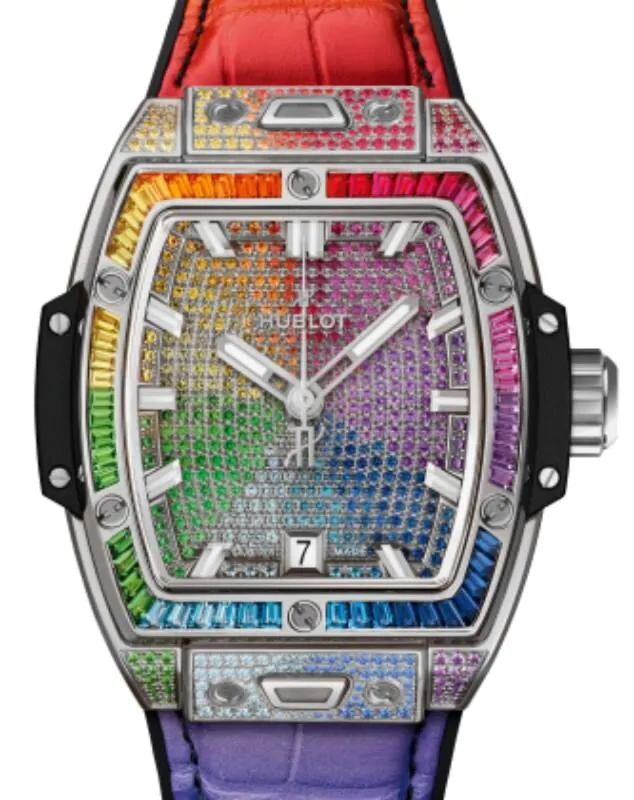 Hublot Shaped Spirit of Big Bang 3-Hands Titanium Rainbow 39mm 662