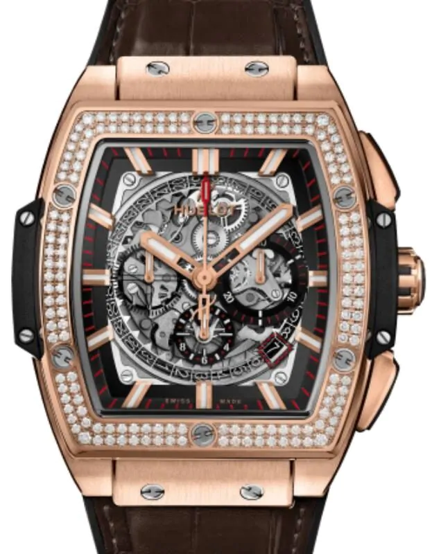 ロイヤルブラッド Hublot Shaped Spirit of Big Bang Chronograph King Gold Diamonds