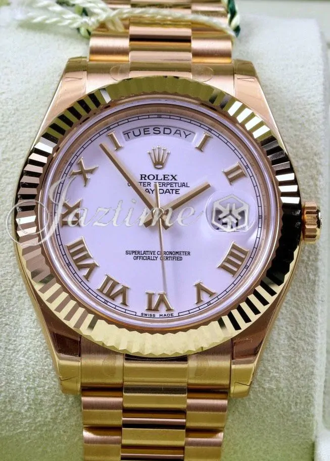 Rolex Day-Date II Yellow Gold 41mm White Roman Fluted President