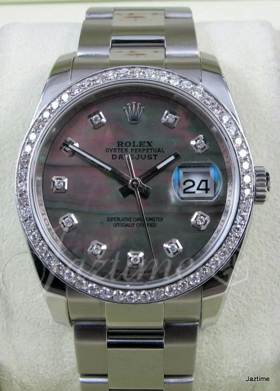 Rolex Datejust 116200 Diamond Dark Mother of Pearl Oyster Diamond