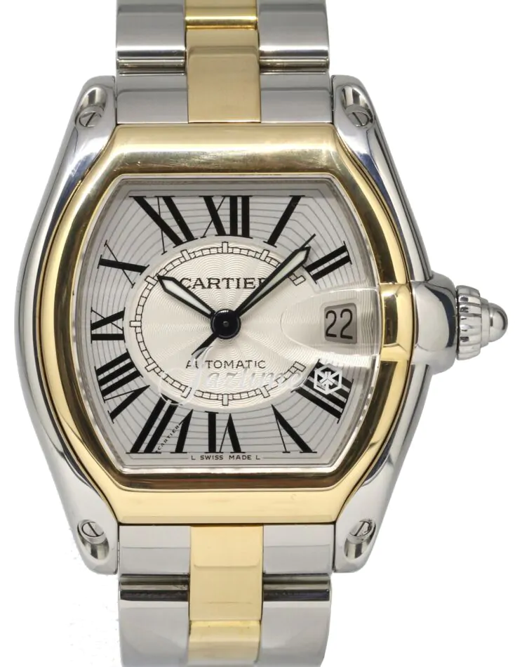 Cartier Roadster W62031Y4 Large Yellow Gold Stainless Steel Two