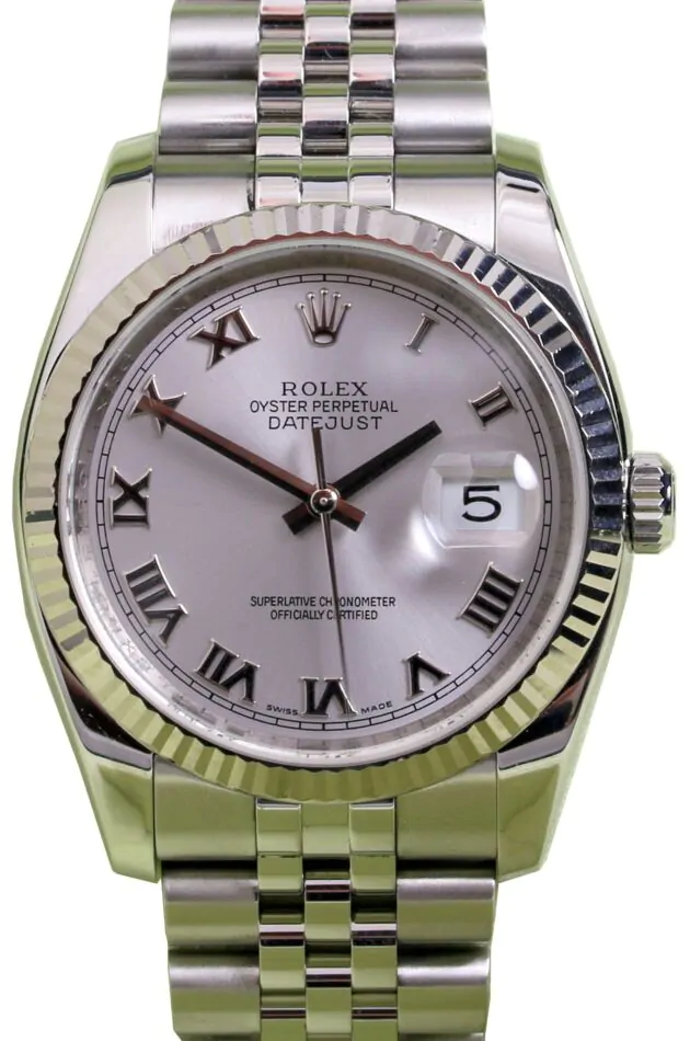Rolex Datejust 116234 Roman Silver 36mm Stainless Steel Jubilee